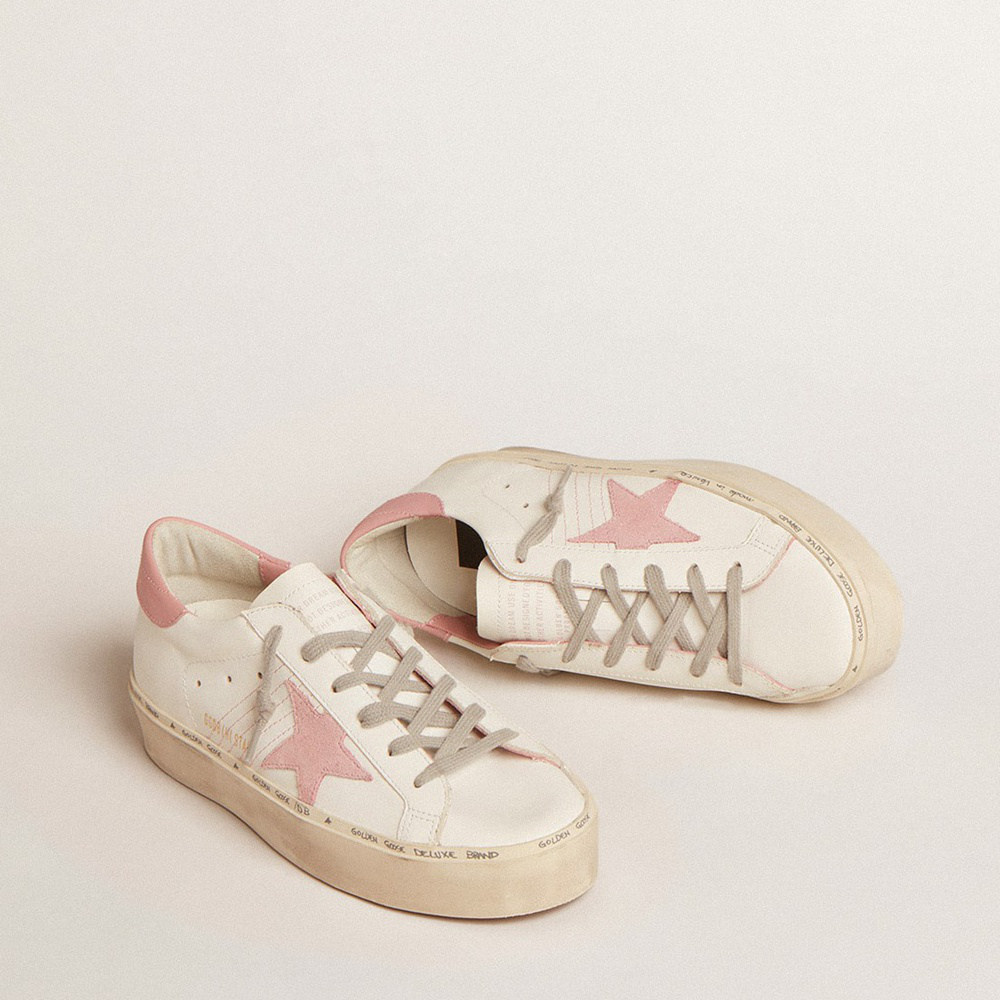 Golden Goose Hi Star With Suede Star And Old Rose Leather Heel Tab GWF00118.F004723.11202