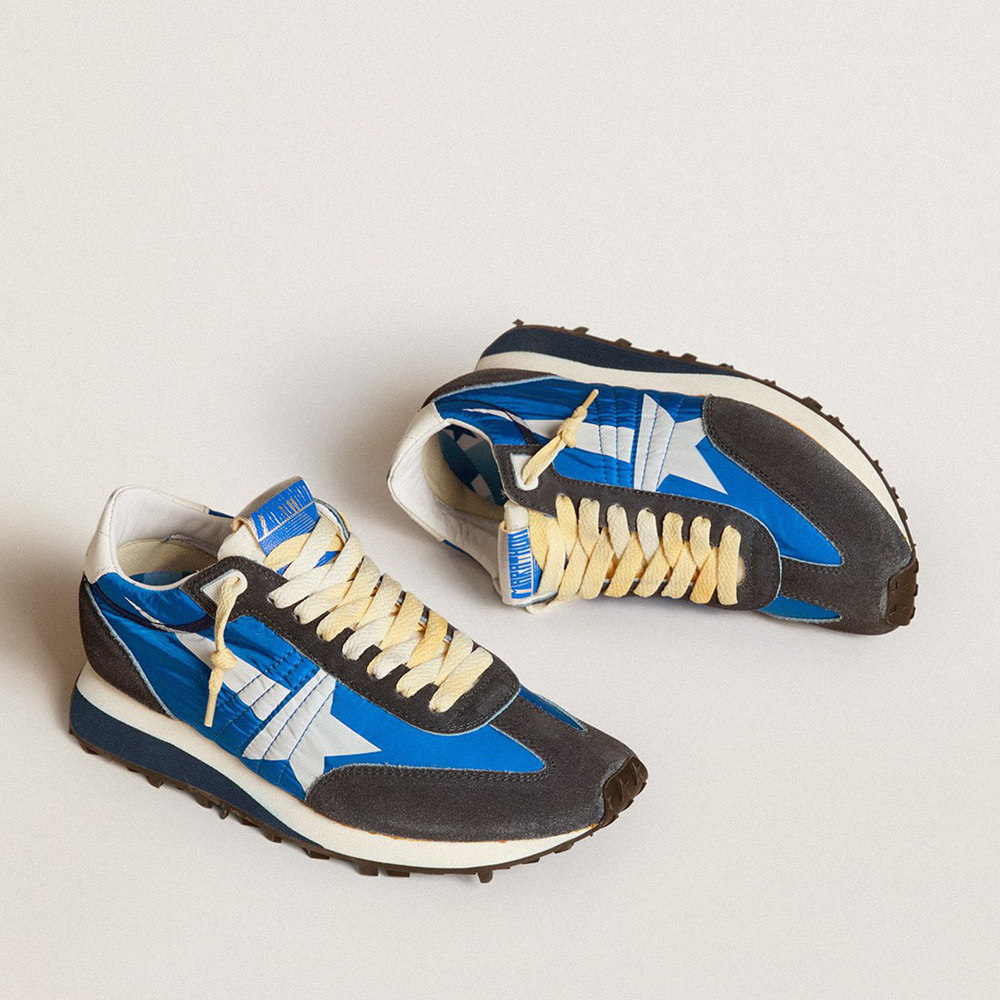 Golden Goose Marathon With Blue Nylon Upper And White Star GWF00683.F005463.50738