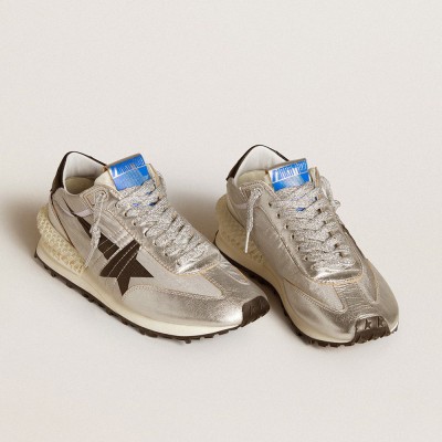 Golden Goose Marathon With Silver Ripstop Nylon Upper And Black Star GWF00684.F005667.60246