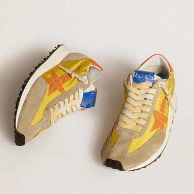 Golden Goose Marathon With Yellow Nylon Upper And Orange Star GWF00683.F005462.82542