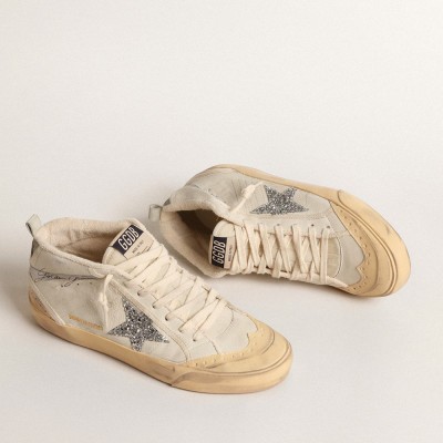 Golden Goose Mid Star LTD With Glitter Star And Metallic Leather Flash GWF00122.F004530.82285