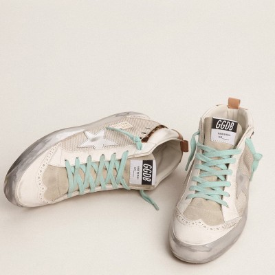 Golden Goose Mid Star With Silver Star And Flash In Leopard Print Pony Skin GWF00123.F003065.70229