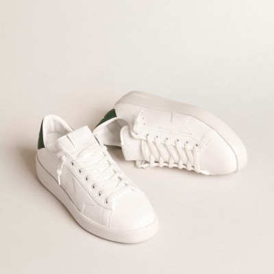 Golden Goose Purestar With White Bio-based Star And Mat Green Leather Heel Tab GMF00197.F004753.10502