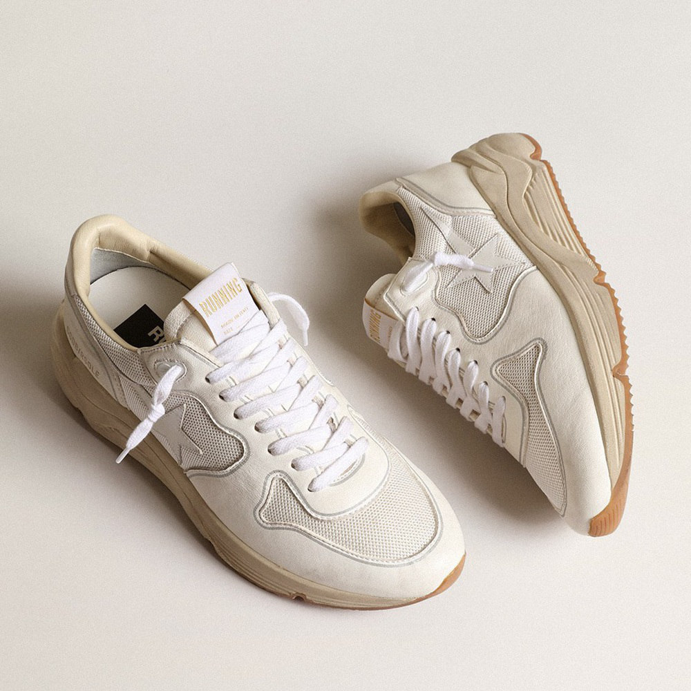 Golden Goose Running Sole In Mesh And White Nappa GWF00126.F003928.10100