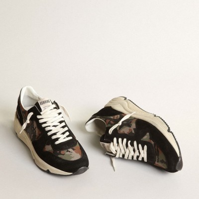 Golden Goose Running Sole In Nylon Ripstop With Camouflage Print GMF00126.F003939.90363