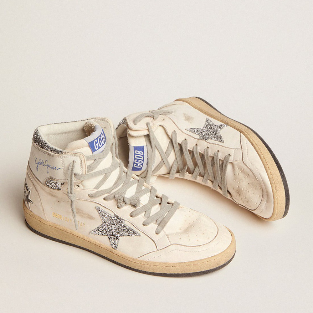 Golden Goose Sky-Star With Signature On The Ankle And Silver Inserts GWF00230.F002192.80185