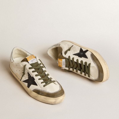 Golden Goose Super-Star LTD In Nappa Leather With Black Leather Star And Silver Heel Tab GMF00107.F006007.82680