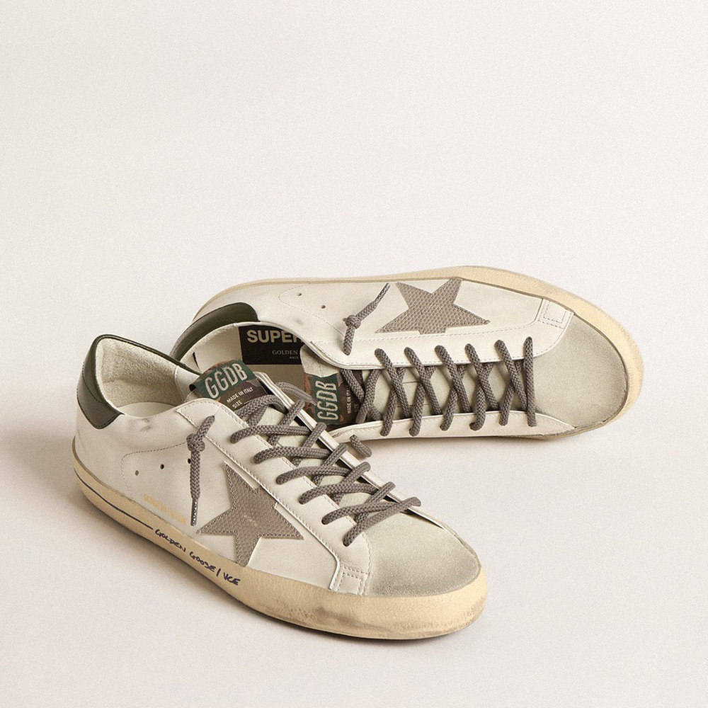 Golden Goose Super-Star LTD With Croc-print Star And Green Heel Tab GMF00101.F004582.82293