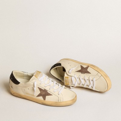 Golden Goose Super-Star LTD With Laminated Leather Star And Black Glitter Heel Tab GWF00101.F005125.11649