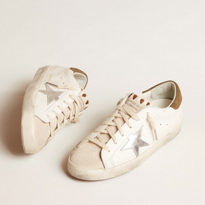 Golden Goose Super-Star LTD With Metallic Silver Leather Star And Brown Heel Tab GMF00101.F005614.11720