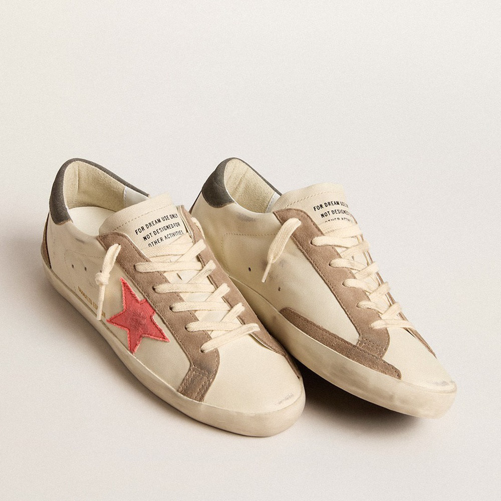 Golden Goose Super-Star LTD With Pink Gabardine Star And Gray Suede Heel Tab GWF00102.F005853.82656