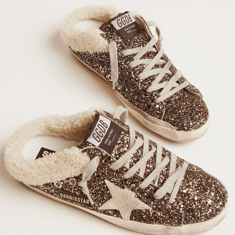 Golden Goose Super-Star Sabot With Glitter And Shearling Interior GWF00110.F000296.80293