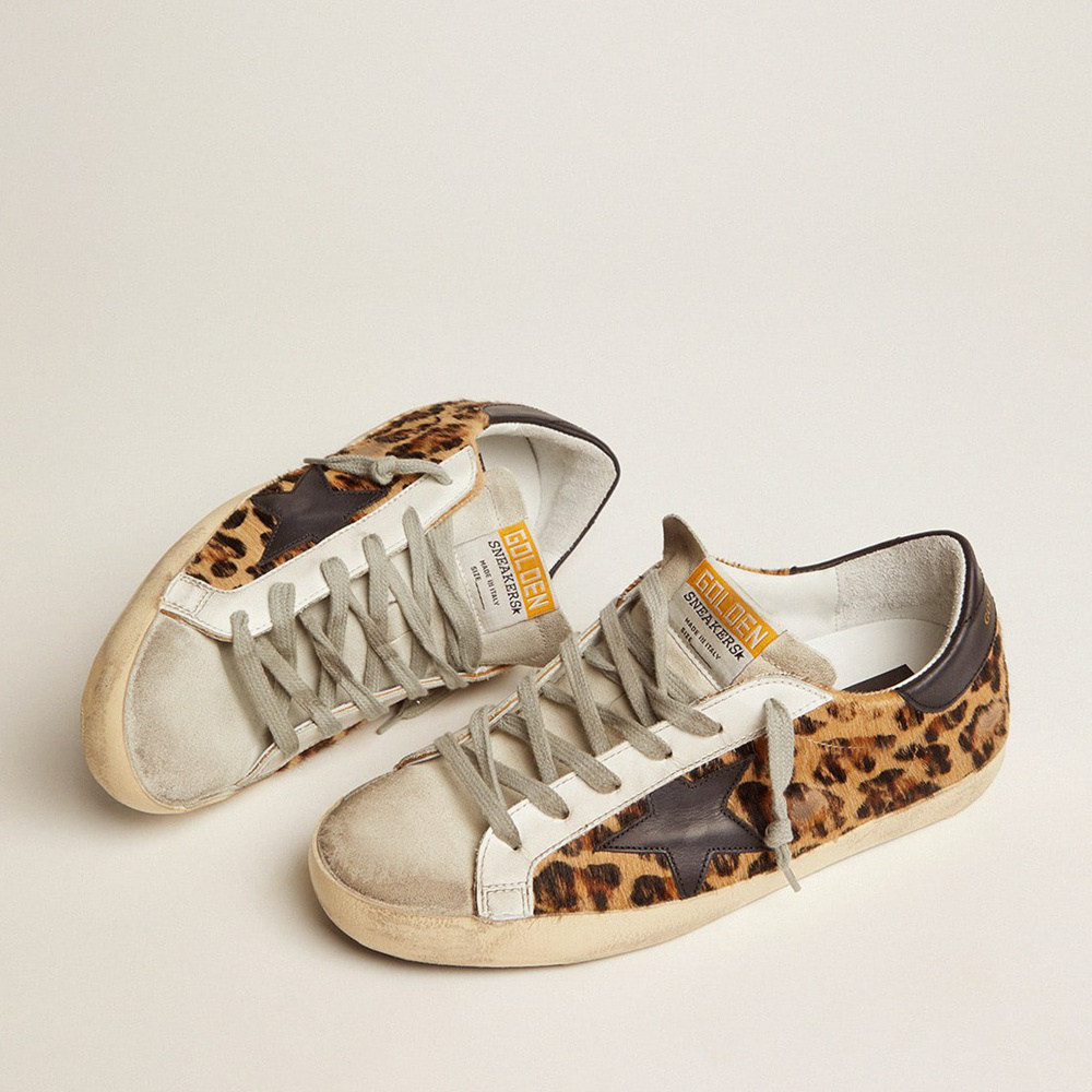 Golden Goose Super-Star In Leopard Print Leather GWF00101.F000565.80189