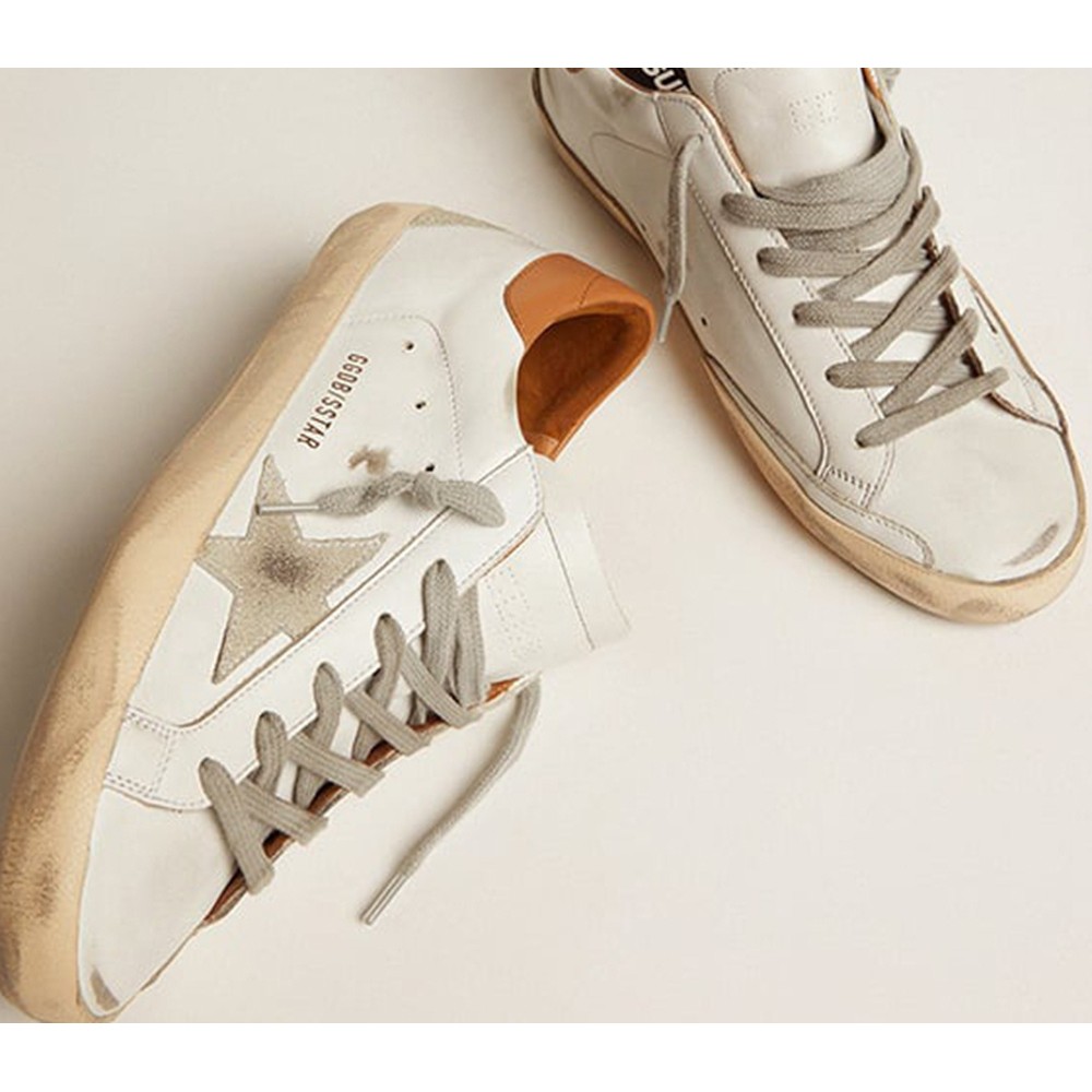 Golden Goose Super-Star Sneakers With Suede Star And Brown Heel Tab GMF00102.F002182.10803