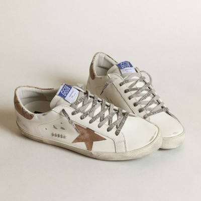 Golden Goose Super-Star With A Tobacco Suede Star And Beige Heel Tab GMF00101.F003395.81634