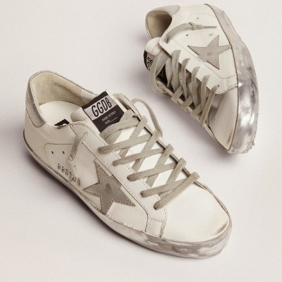 Golden Goose Super-Star With Silver Sparkle Foxing And Metal Stud Lettering GWF00101.F000314.80185