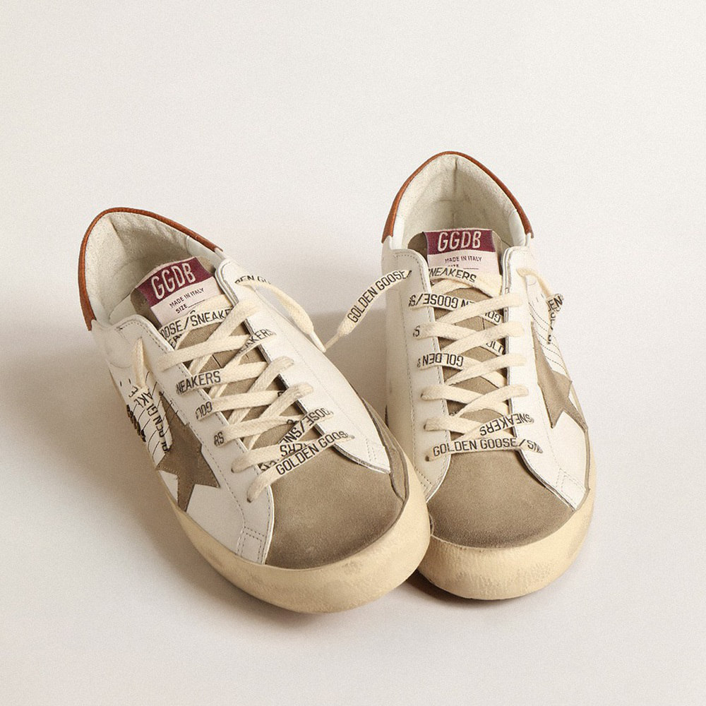 Golden Goose Super-Star With Suede Star And Brown Leather Heel Tab GMF00102.F004589.82296