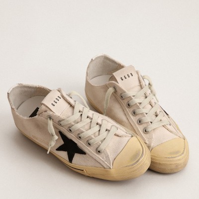 Golden Goose V-Star LTD With Black Suede Star And Embroidered Lettering GWF00129.F003087.10283