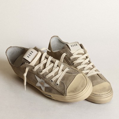 Golden Goose V-Star With Suede Upper And Silver Star GMF00129.F003433.60372